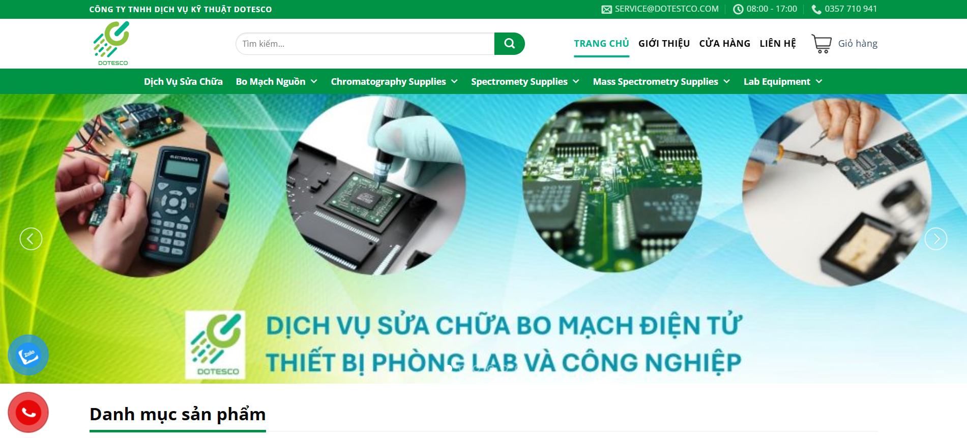 Website dịch vụ kĩ thuật - Dotesco